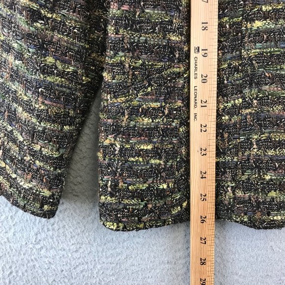 LAFAYETTE 148 NY Blazer Coat Tweed Zip Up Blazer Jacket Softshell Brown Trim 16 - Picture 4 of 8